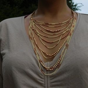 Layered Suede and Bead Necklace